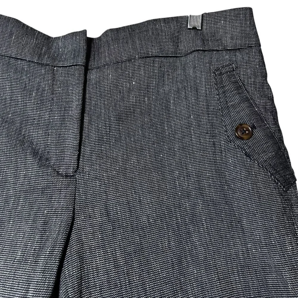 Ann Taylor Loft Marisa Trousers 8T Gray Black Weave Wide Leg Pockets Career Pant - Picture 5 of 15